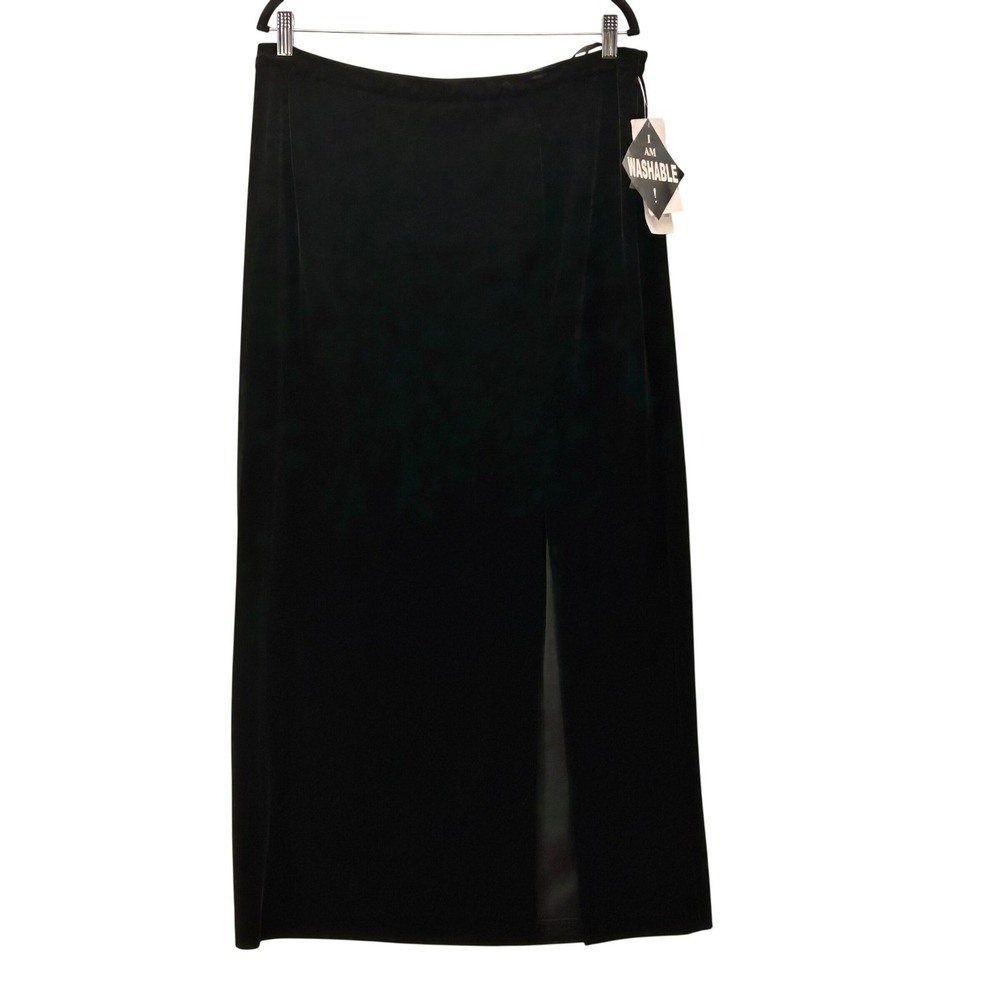 Velvet Maxi Skirt Black 18W‎